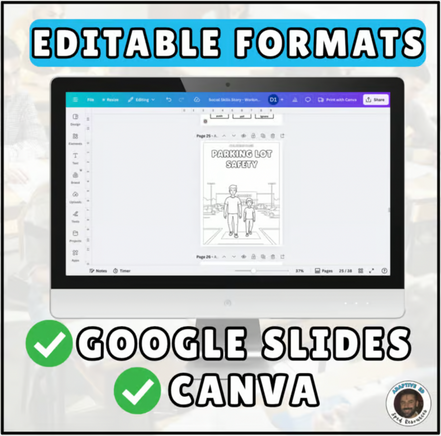 Parking Lot Safety Social Story for Teens and Young Adults
