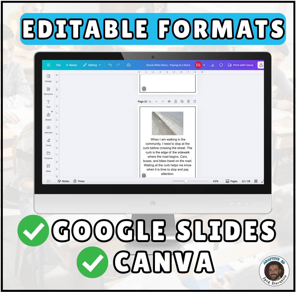 Waiting at the Curb Social Story for Young Adults