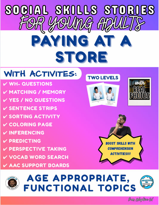 Paying at a Store Social Story for Teens and Young Adults