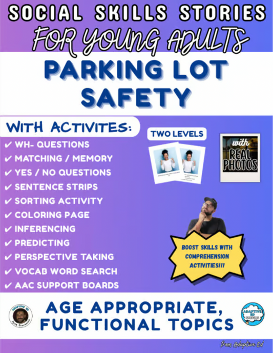 Parking Lot Safety Social Story for Teens and Young Adults