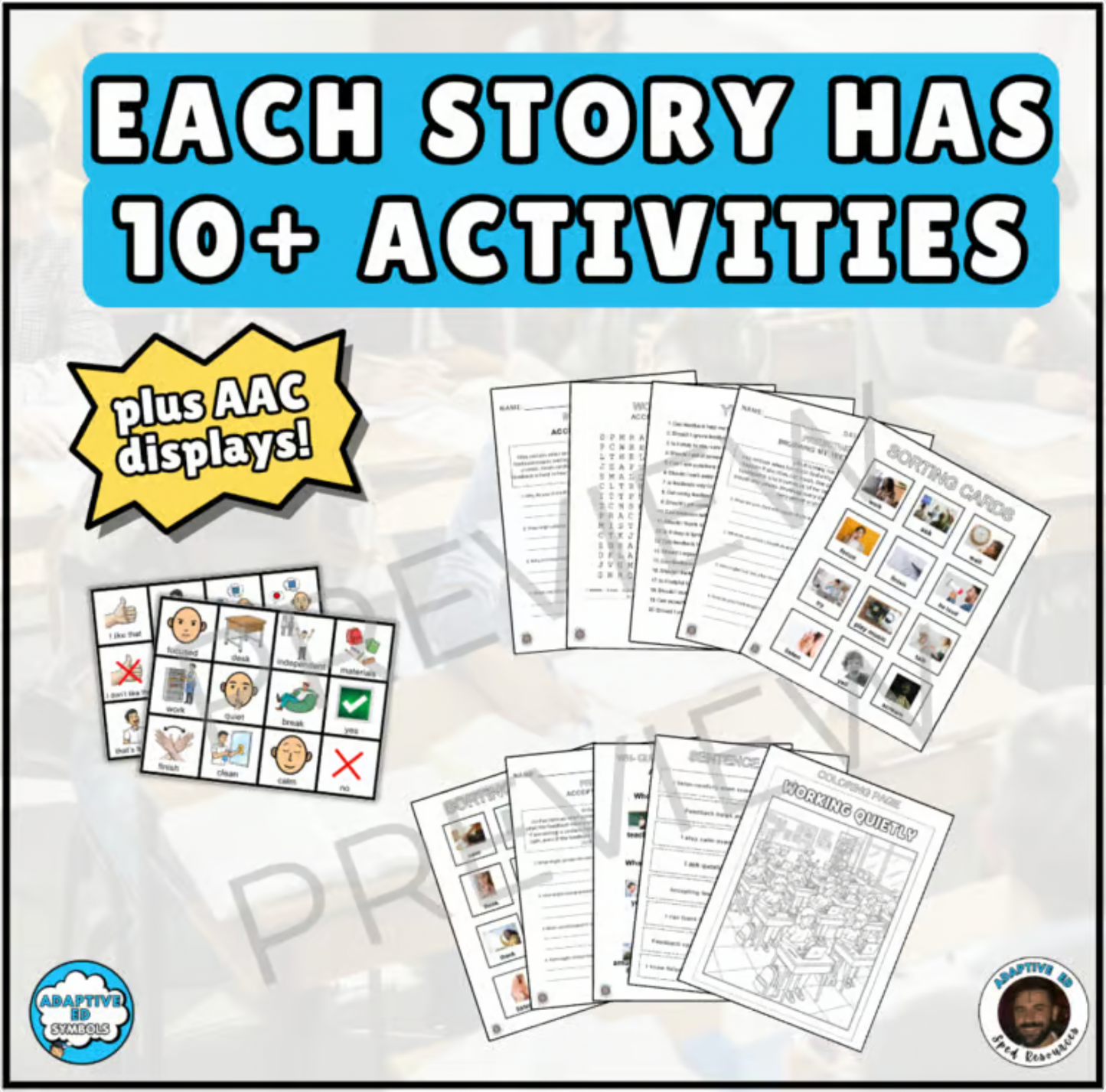 Working Quietly In Class Social Story for Young Adults