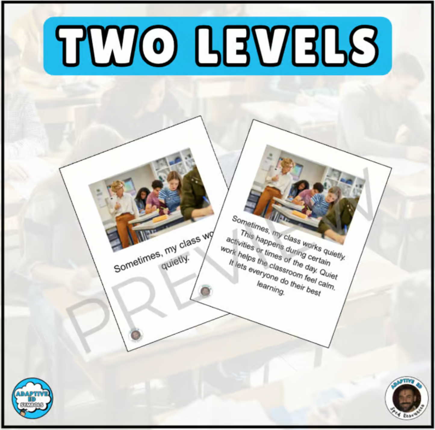 Working Quietly In Class Social Story for Young Adults