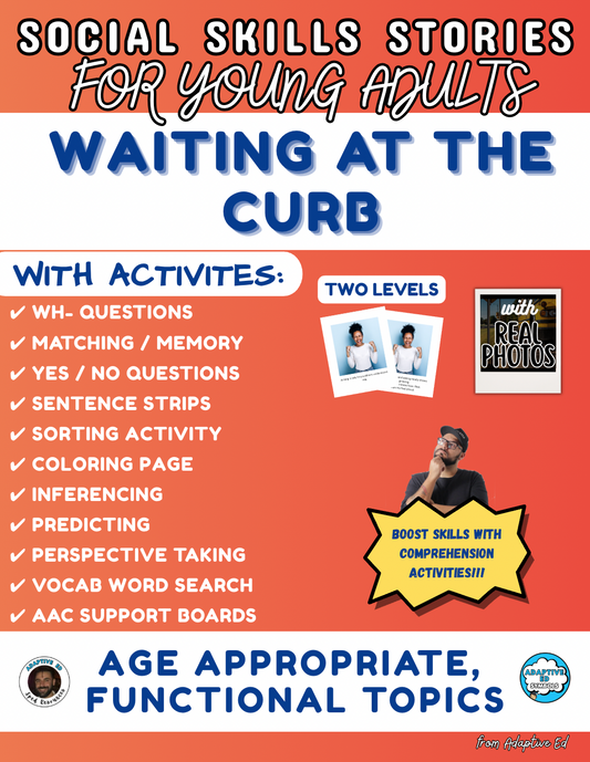 Waiting at the Curb Social Story for Young Adults